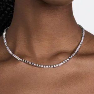 Luv AJ pyramid stud tennis necklace